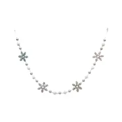 6ft. Blue & Pink Bead & Metallic Snowflake Garland by Ashland&reg;