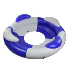 7ft. Inflatable Blue & White Swimming Pool Lounger