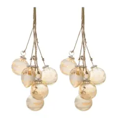 20" Gold Glass Ball Cluster Drop Ornaments, 2ct.