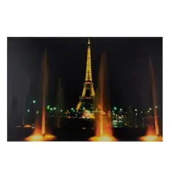 LED Famous Eiffel Tower at Night Canvas Wall Art