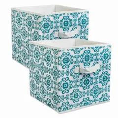 DII&reg; 11" Nonwoven Polyester Scroll Storage Cubes, 2ct. Teal