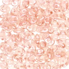 Superduo Two-Hole Czech Glass Beads Rosaline White Luster