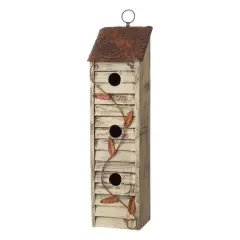 Glitzhome&reg; Tall 3-Tier Distressed Wood Bird House