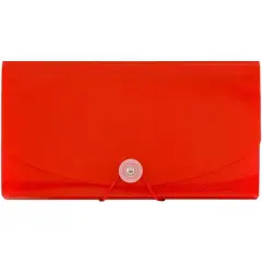 JAM Paper 13 Pocket Plastic Accordion FolderRed