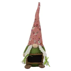 16" Pink Floral Springtime Gnome with Message Board