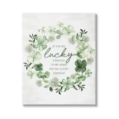Stupell Industries Irish is Lucky Enough Wreath Canvas Wall Art