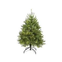 4ft. Pre-Lit Northern Pine Full Artificial Christmas Tree, Warm White LED Lights