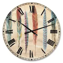 Designart Feathers Wall Clock