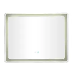 Clear Glass Modern Anti Fog Mirror, 36" x 1" x 28"