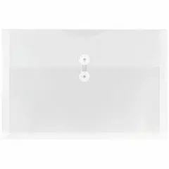 JAM Paper 9.75" x 14.5" Clear Plastic Button & String Closure Booklet Envelopes, 24ct.