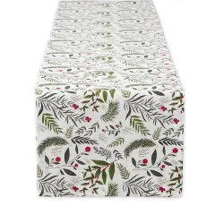 DII&reg; 72" Holiday Sprigs Printed Table Runner