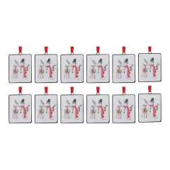 12ct. Snowman & Deer Ornament