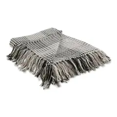 Black & Gray Houndstooth Plaid Throw