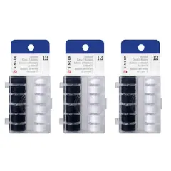 SINGER&reg; Class 15 Black & White Threaded Bobbins with Case, 36ct.