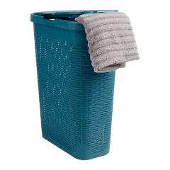 Mind Reader 23.5" Plastic Slim Laundry Hamper Blue