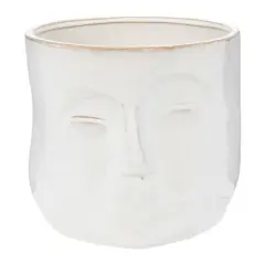Hello Honey&reg; 7" White Stoneware Planter with Face