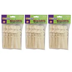Creativity Street&reg; 5.5" Natural Wood People-Shaped Craft Sticks, 3 Packs of 36