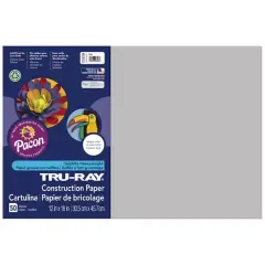 Tru-Ray&reg; 12" x 18" Construction Paper, 50 Sheets Gray