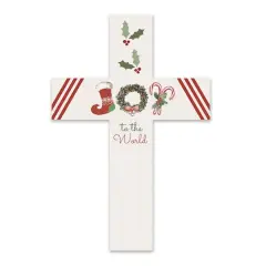 Joy Christmas Icons 11" x 16" Wood Cross