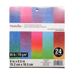 6" x 6.5" Bright Ombre Glitter Cardstock Paper Pad, 24 Sheets by Recollections&trade;