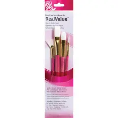 Princeton&trade; RealValue&trade; White Taklon 4 Piece Brush Set