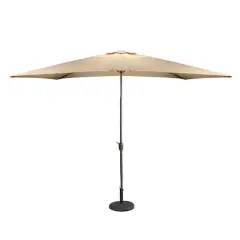 8.5ft. Outdoor Patio Market Umbrella with Hand Crank Dark Beige