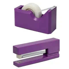JAM Paper Stapler & Tape Dispenser Set Purple