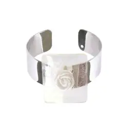 JAM Paper Mayleigh Flower Cuff Silver