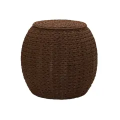 Household Essentials 19" Woven Storage End Table Brown