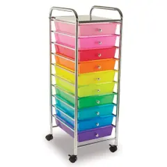 10 Drawer Rolling Cart by Simply Tidy&reg; Rainbow