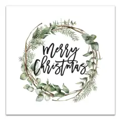 Merry Christmas Wreath Canvas Wall Art