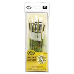 Royal & Langnickel&reg; White Taklon Brush Soft-Grip Value Pack Brush Set, 5ct.