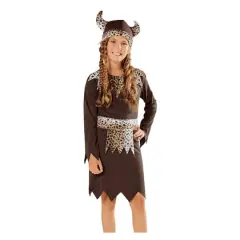 Medium Brown Viking Girl's Costume