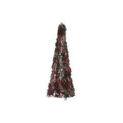 Hello Honey&reg; 10.75" Red & Green Metal & Glass Beaded Christmas Tree