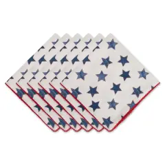DII&reg; Antique Blue Stars with Embroidered Edge Napkins, 6ct.