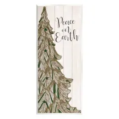 Stupell Industries Peace On Earth Tree Phrase Wall Plaque Art
