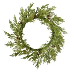 30" Cedar & Pinecone Wreath