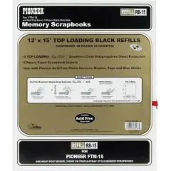 Pioneer&reg; 12" x 15" Universal Top-Loading Page Protectors with Black Inserts
