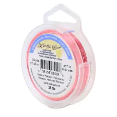 Artistic Wire&reg; 26 Gauge Silver Plated Tarnish Resistant Colored Copper Craft Wire, 30yd. Rose