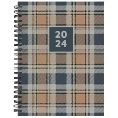 TF Publishing 2024 Neutral Plaid Medium Weekly Monthly Planner