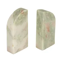 Hello Honey&reg; 6" Green Half Arch Marble Bookend Set