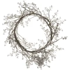 26" Unlit Glittered Berry Wreath