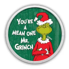 20" The Grinch You're A Mean One Round Framed Print White