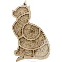 Wonderland Crafts 7" Cat Bead Organizer with Transparent Cover