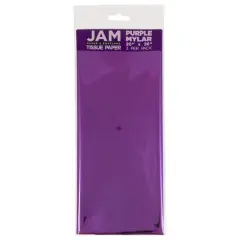 JAM Paper Mylar 20" x 26" Tissue Paper, 3ct. Purple Mylar