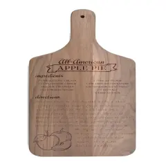 17" Family Apple Pie Recipe Walnut Paddle Cutting Board