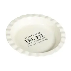 Hello Honey&reg; White 11.25" Round Stoneware Pie Dish