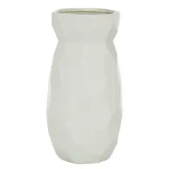 CosmoLiving by Cosmopolitan White Ceramic Modern Vase, 16" x 8" x 8"