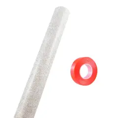 JAM Paper Glitter Gift Wrap with Double Sided Super Tape Set Silver