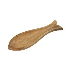 Hello Honey&reg; 15.5" Natural Carved Wood Fish Shaped Plate